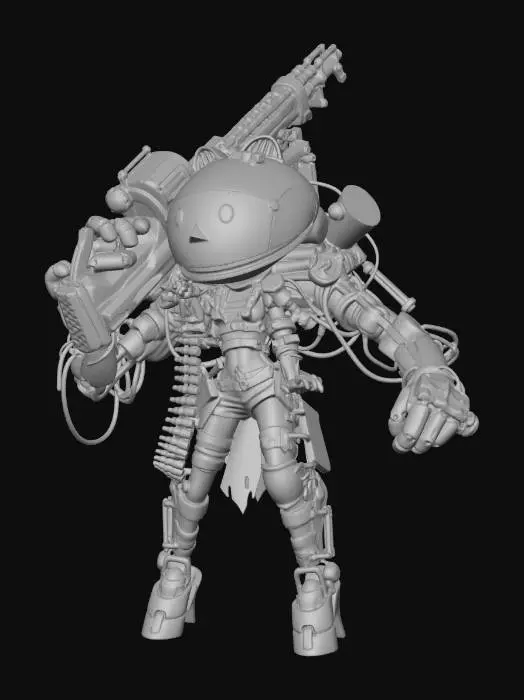 3D model for Cyberpunk Warrior