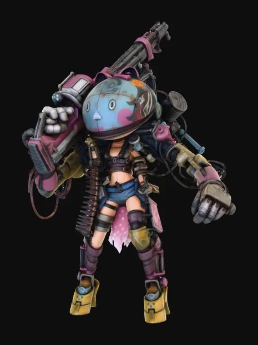3D model for Cyberpunk Warrior
