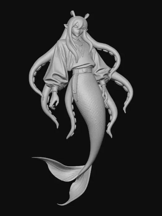 3D model for Mermaid Warrior