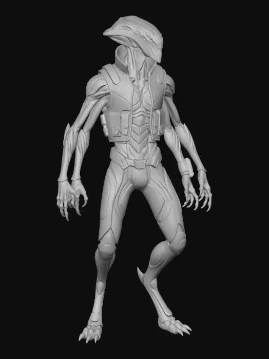 3D model for Alien Sentinel in Futuristic City