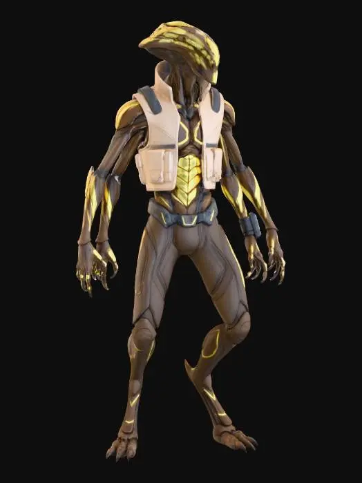 3D model for Alien Sentinel in Futuristic City