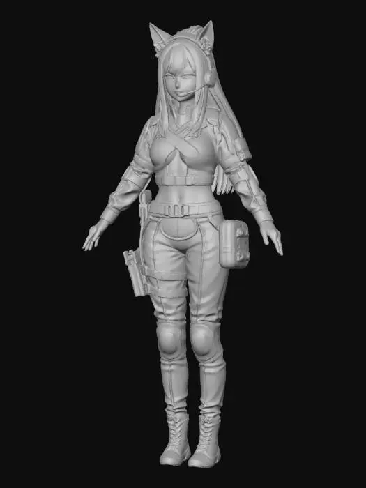 3D model for Cat-Eared Warrior