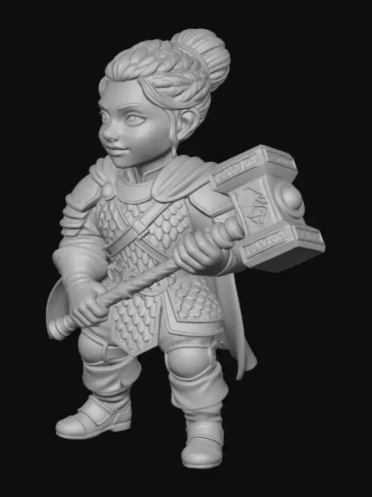 3D model for Stormhammer Halfling Paladin