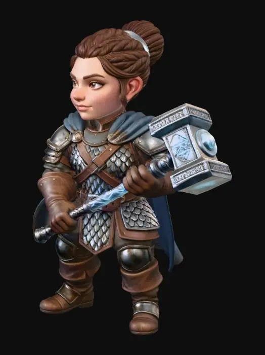 3D model for Stormhammer Halfling Paladin