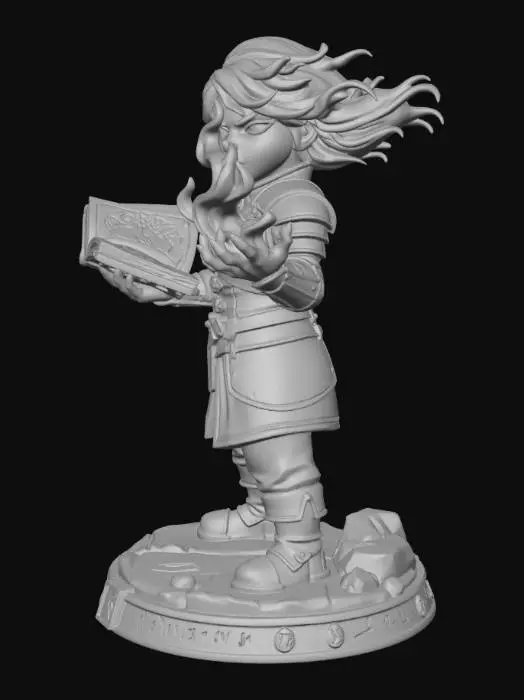 3D model for Halfling wizard spell casting