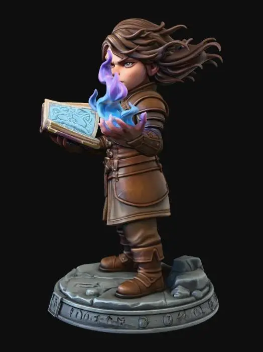 3D model for Halfling wizard spell casting