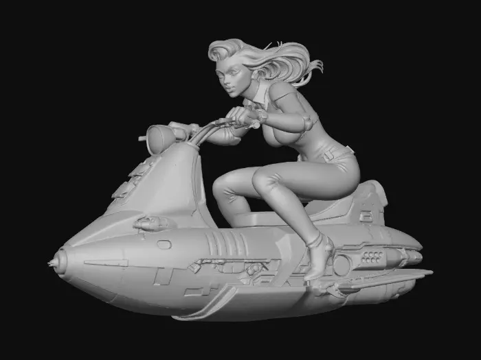 3D model for RetroFutureSpeederGirl-0019