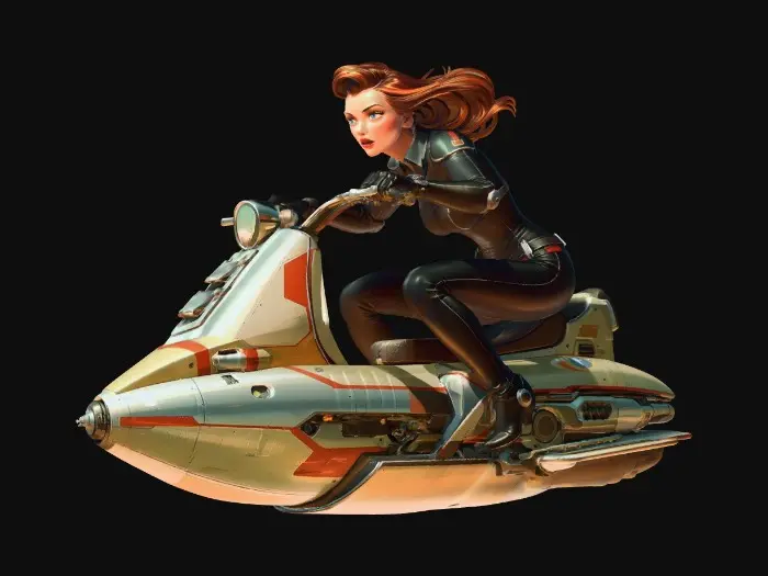 3D model for RetroFutureSpeederGirl-0019