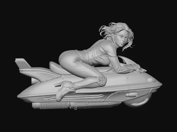 3D model for RetroFutureSpeederGirl-0022A