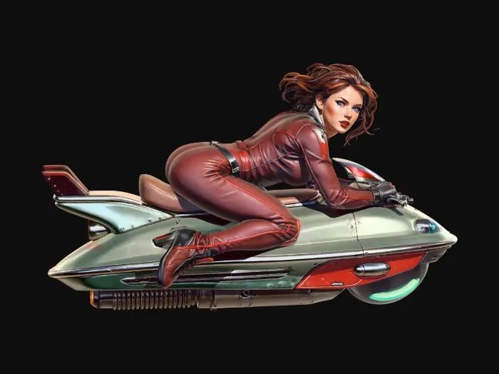 3D model for RetroFutureSpeederGirl-0022A