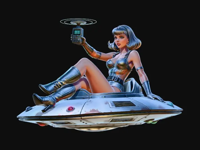 3D model for RetroSaucerGirl-hf01