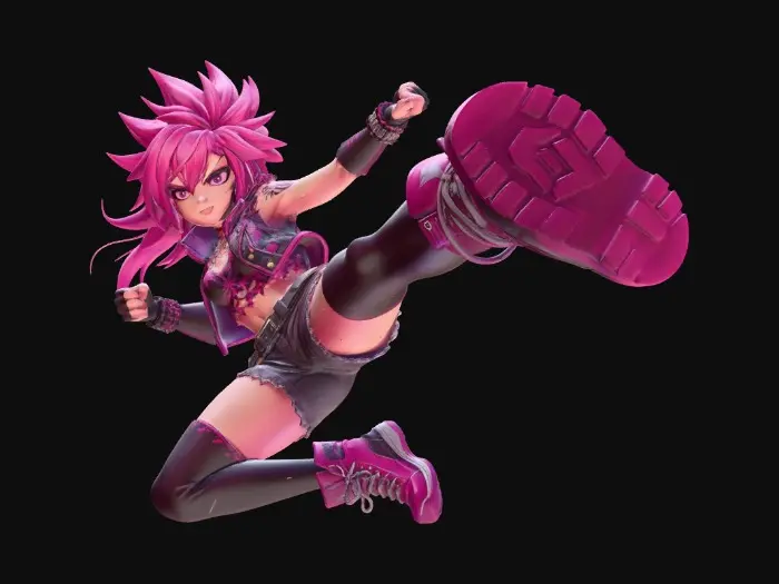 3D model for punk_rocker_drop_kick-01A