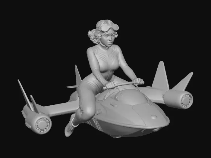 3D model for RetroFutureSpeederGirl-0189A