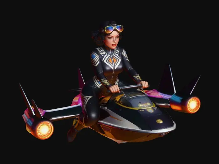 3D model for RetroFutureSpeederGirl-0189A