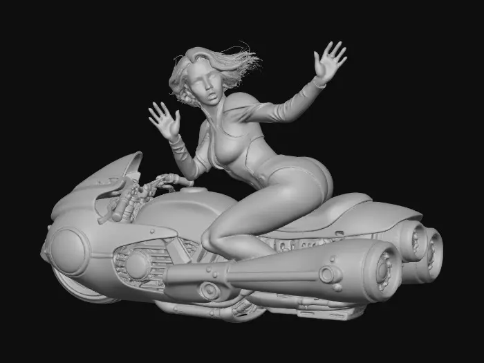 3D model for RetroFutureSpeederGirl-0210B
