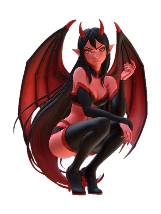 SheDevil_C02_M6 - Devil 3D model, vytvořený pomocí AI