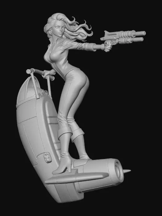 3D model for RetroFutureSpeederGirl-0135A