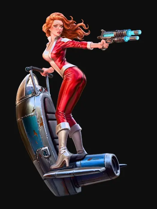 3D model for RetroFutureSpeederGirl-0135A