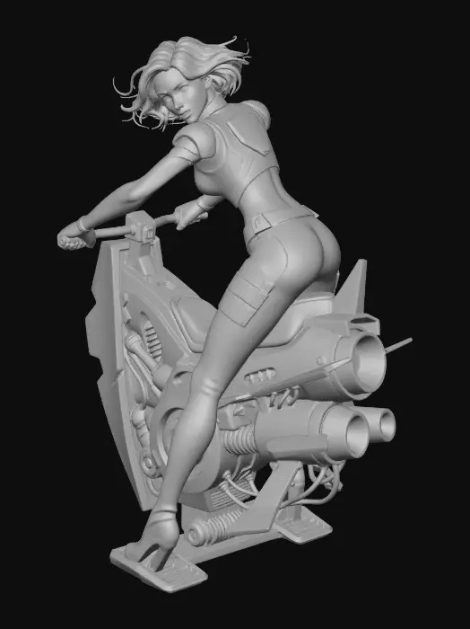 3D model for RetroFutureSpeederGirl-0116A