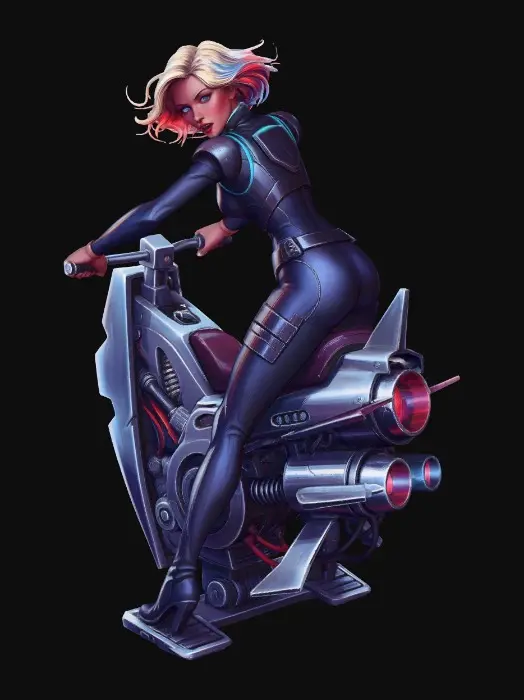 3D model for RetroFutureSpeederGirl-0116A