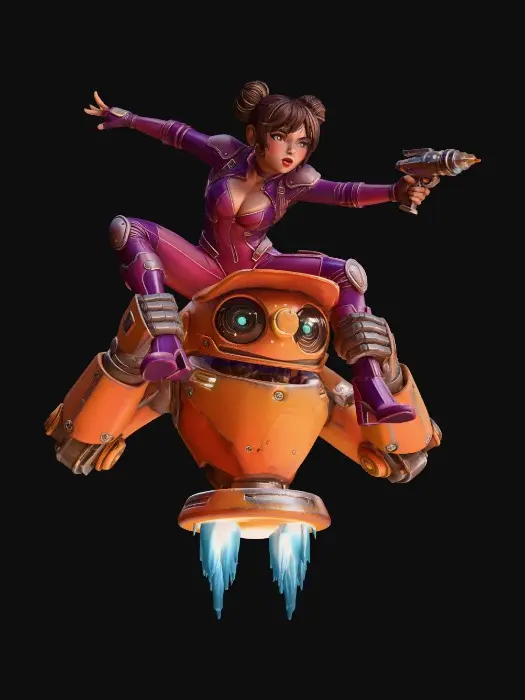 3D model for RobotHoverGirl-0014A-4K