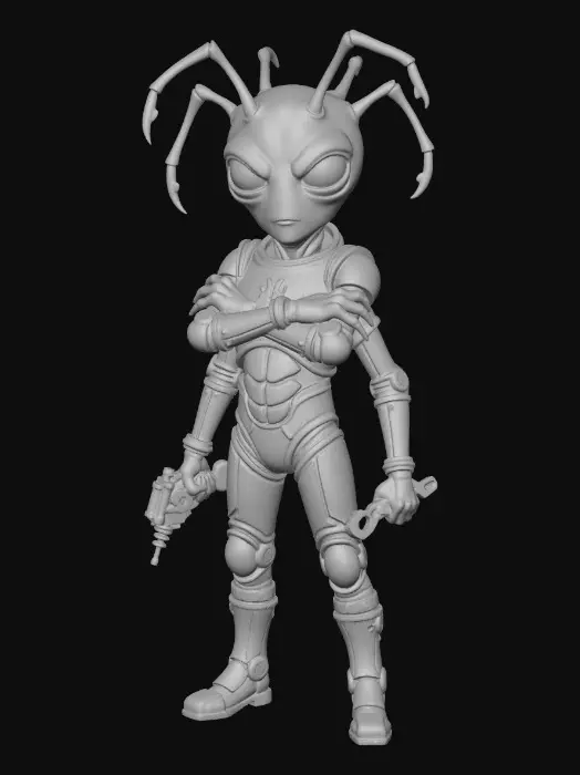 3D model for LittleGreenMan-0002A
