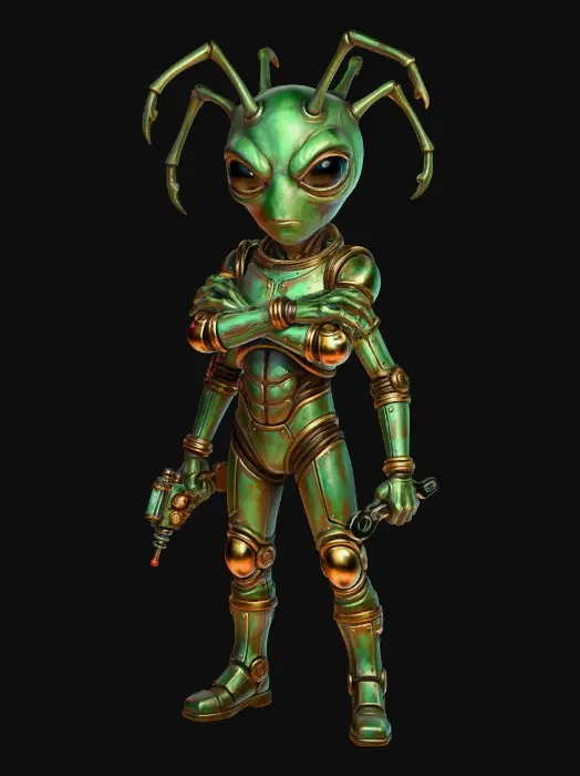 3D model for LittleGreenMan-0002A