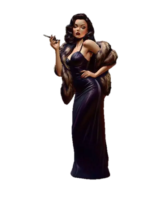 Femme Fatale 001 - Sleek 3D model, vytvořený pomocí AI