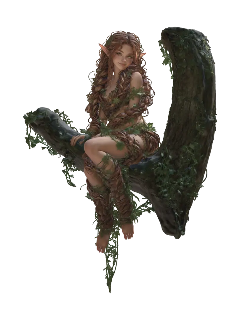 Woodlands siren - Fantastical 3D model, vytvořený pomocí AI