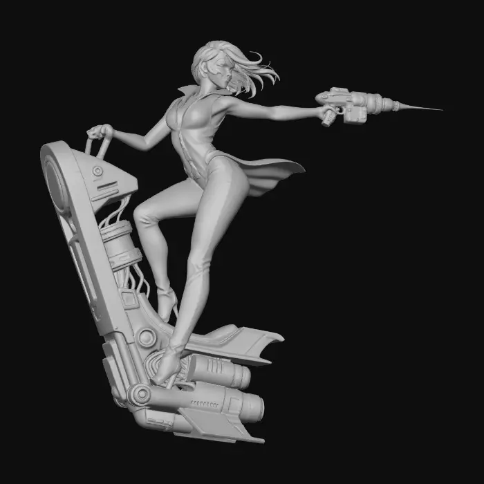 3D model for RetroFutureSpeederGirl-0138A