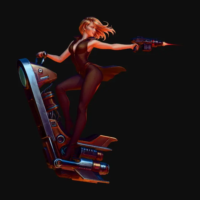 3D model for RetroFutureSpeederGirl-0138A