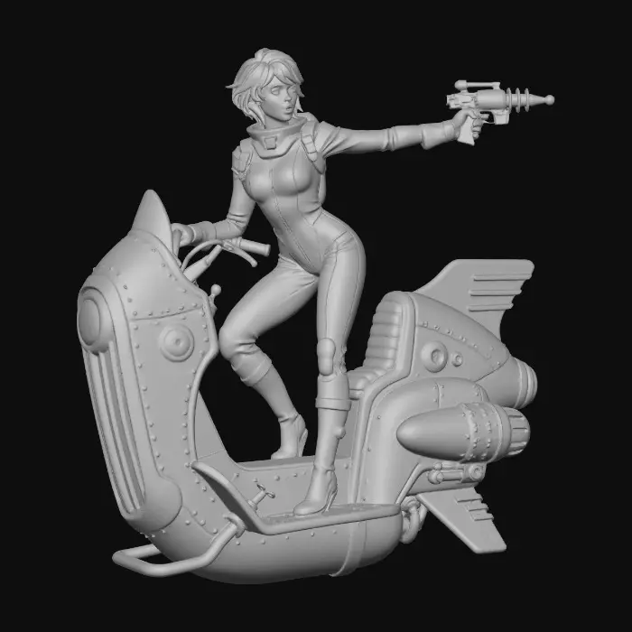 3D model for p_RetroFutureSpeederGirl-0083A