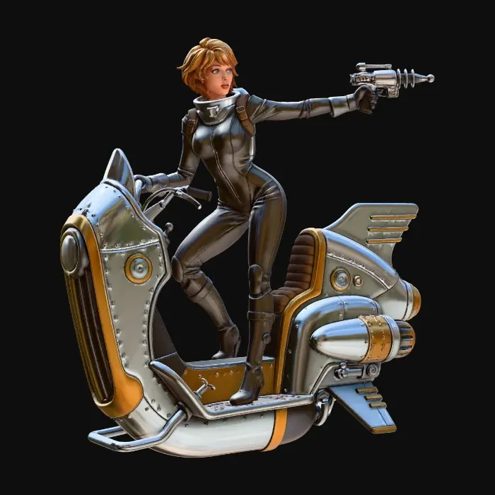 3D model for p_RetroFutureSpeederGirl-0083A