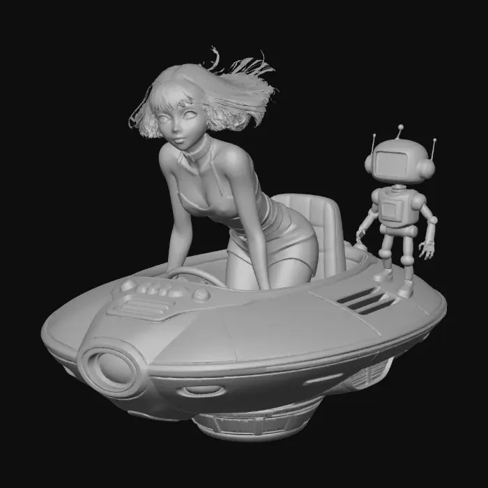 3D model for RetroSaucerGirl-0043B