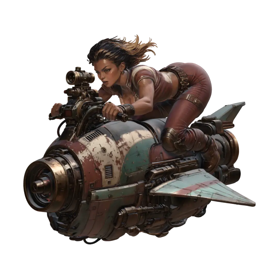SpeederGetaway-Auburn-42A - Rider 3D model, vytvořený pomocí AI