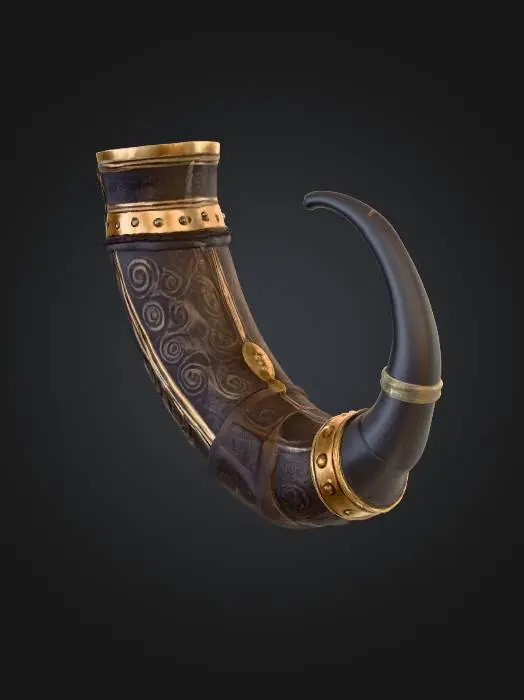 3D model for viking drink horn, horn to drink mead