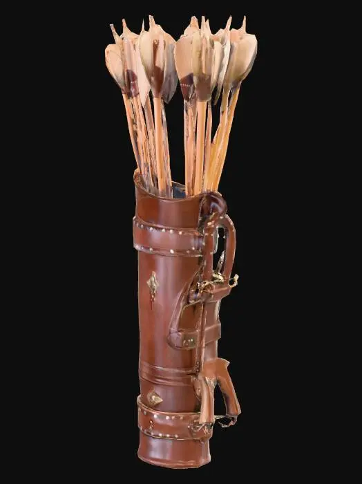 3D model for medieval quiver with arrows