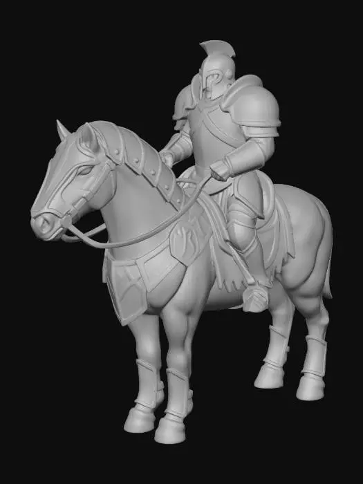 3D model for Armored Knight on Horseback