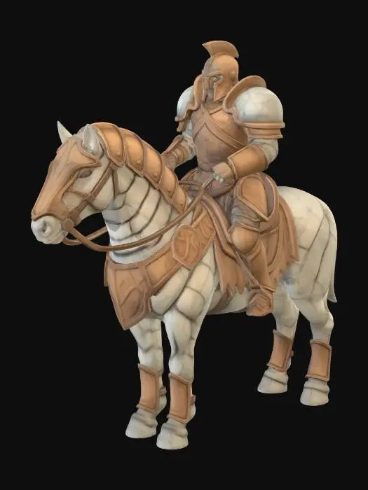 3D model for Armored Knight on Horseback