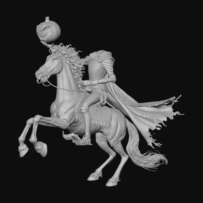 3D model for #Halloween2025#, Moonlit Ride of the Headless Horseman