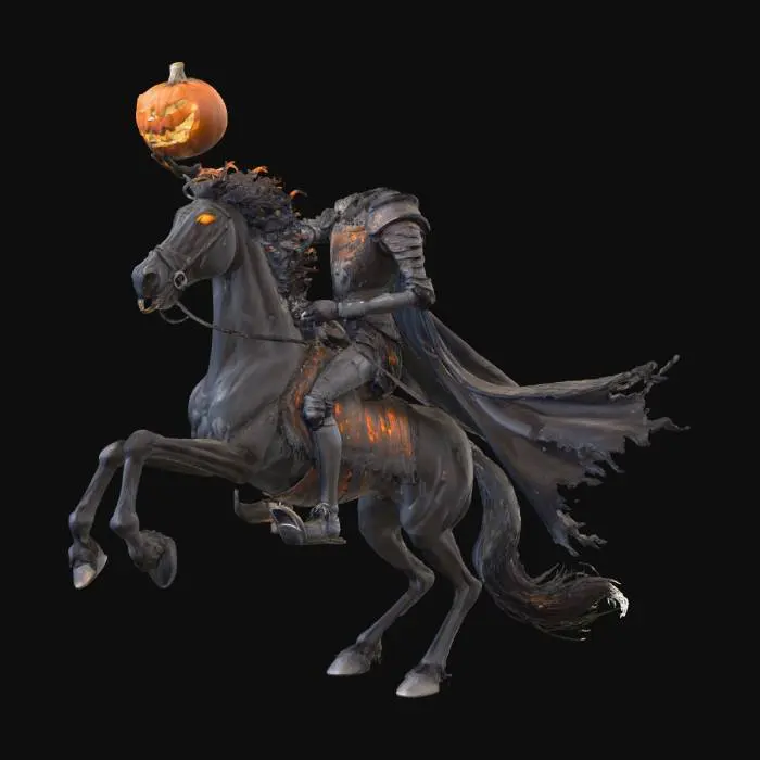 3D model for #Halloween2025#, Moonlit Ride of the Headless Horseman