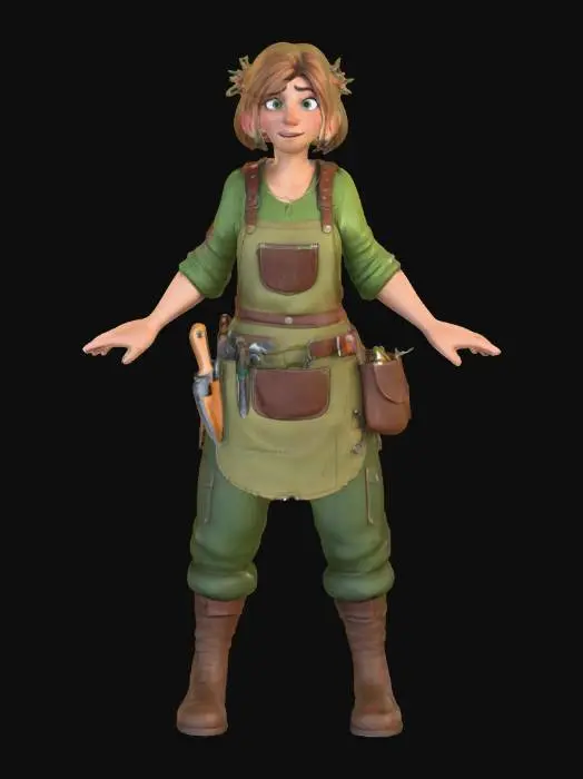 3D model for Herb Gatherer, #PBR#