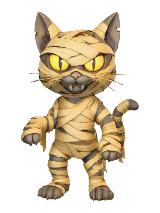 Mummy Cat Prowl, #Halloween2025# - Costumes 3D model, vytvořený pomocí AI