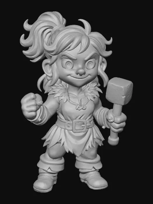 3D model for Adventurous Blacksmith Girl