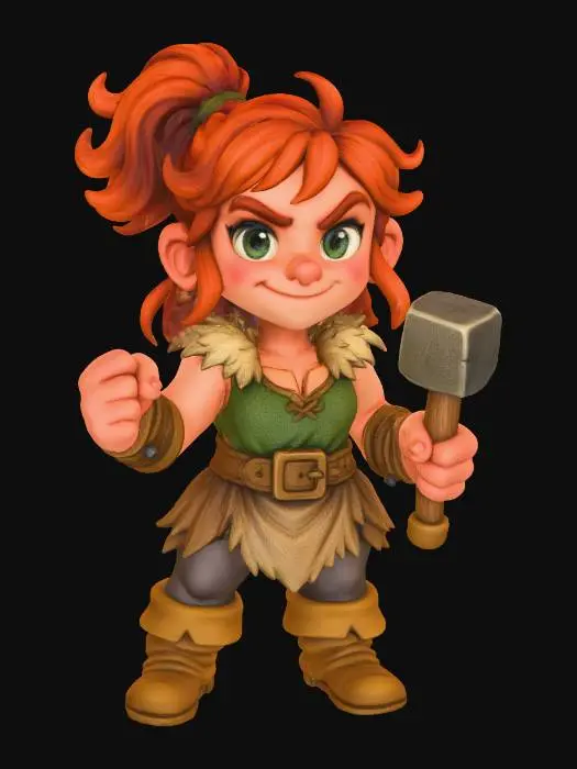 3D model for Adventurous Blacksmith Girl