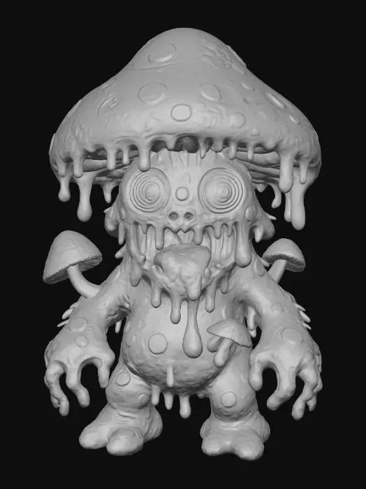 3D model for Psychedelic Fungus Creature