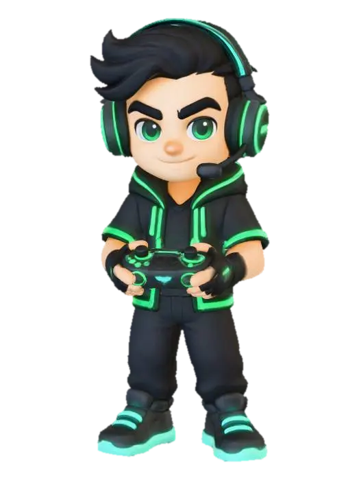 Modelo 3D de Gamer Glow - Style, generado por IA