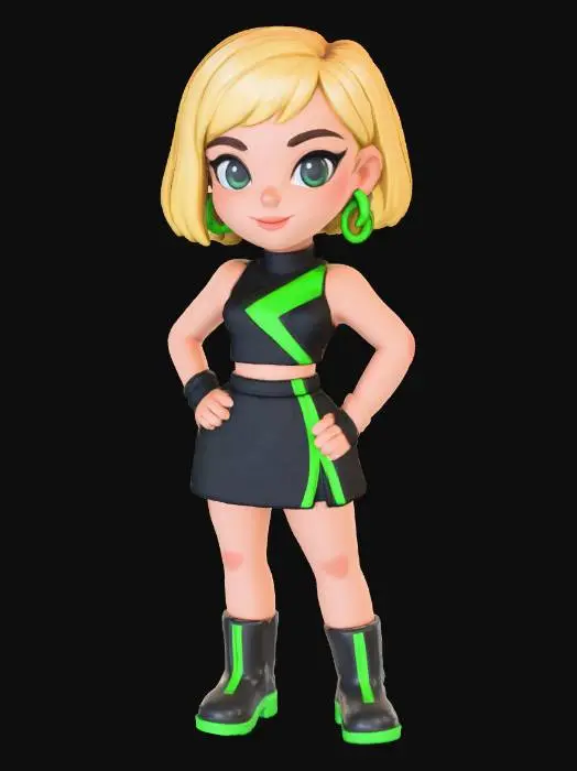 3D model for Blonde Green Heroine