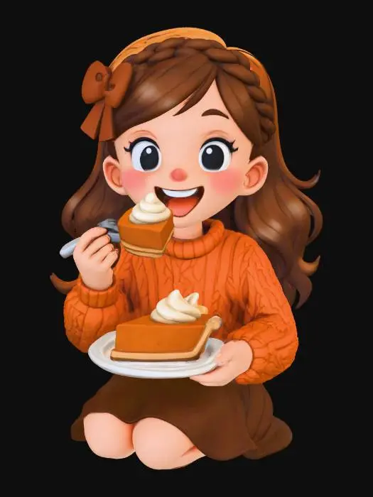 3D model for Pumpkin Pie Delight, #Thanksgiving#