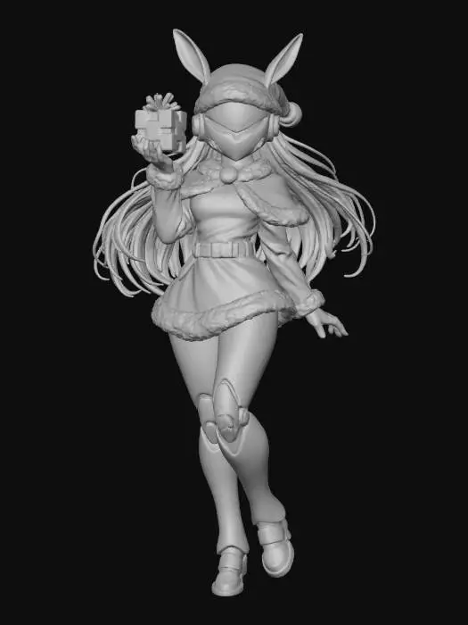 3D model for Cyber Santa Bunny, #Christmas2025#